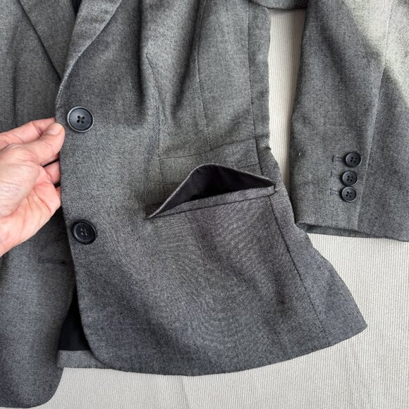 Charcoal Gray Classic Blazer Jacket 2P - Picture 14 of 16